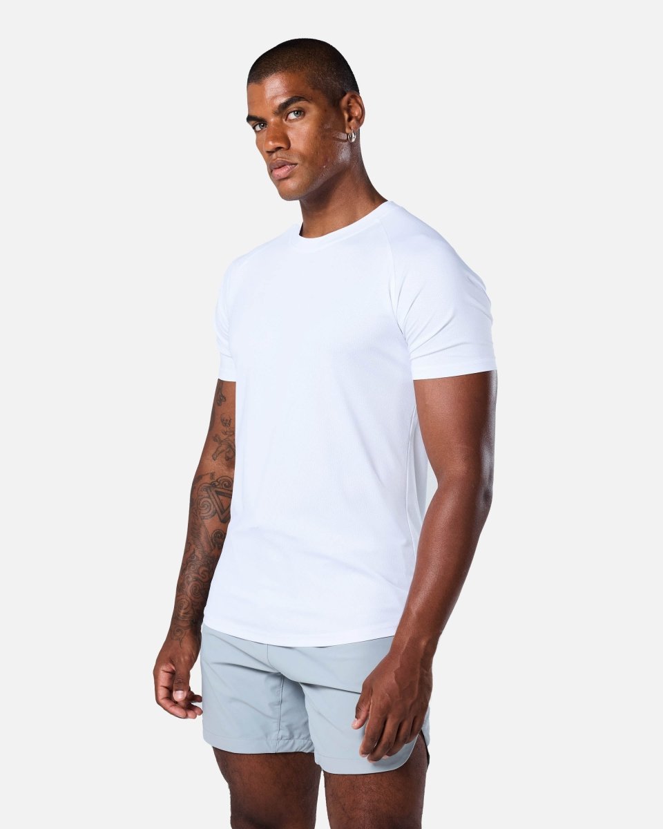 Mens Reset Raglan Performance Tee White - Blanklines