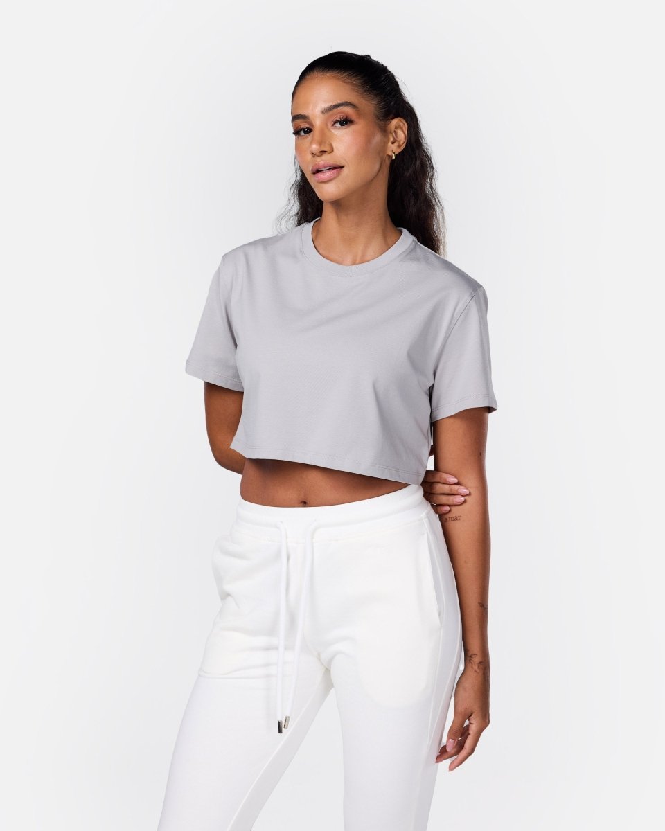 Self Love Cropped Tee Light Grey - Blanklines