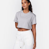 Self Love Cropped Tee Light Grey - Blanklines