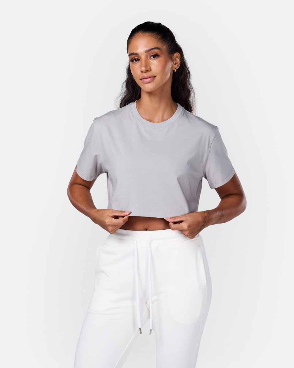 Self Love Cropped Tee Light Grey - Blanklines