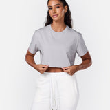 Self Love Cropped Tee Light Grey - Blanklines