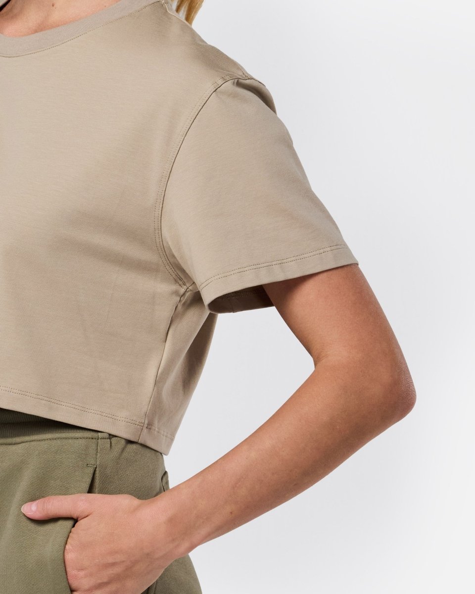 Self Love Cropped Tee Soft Khaki - Blanklines