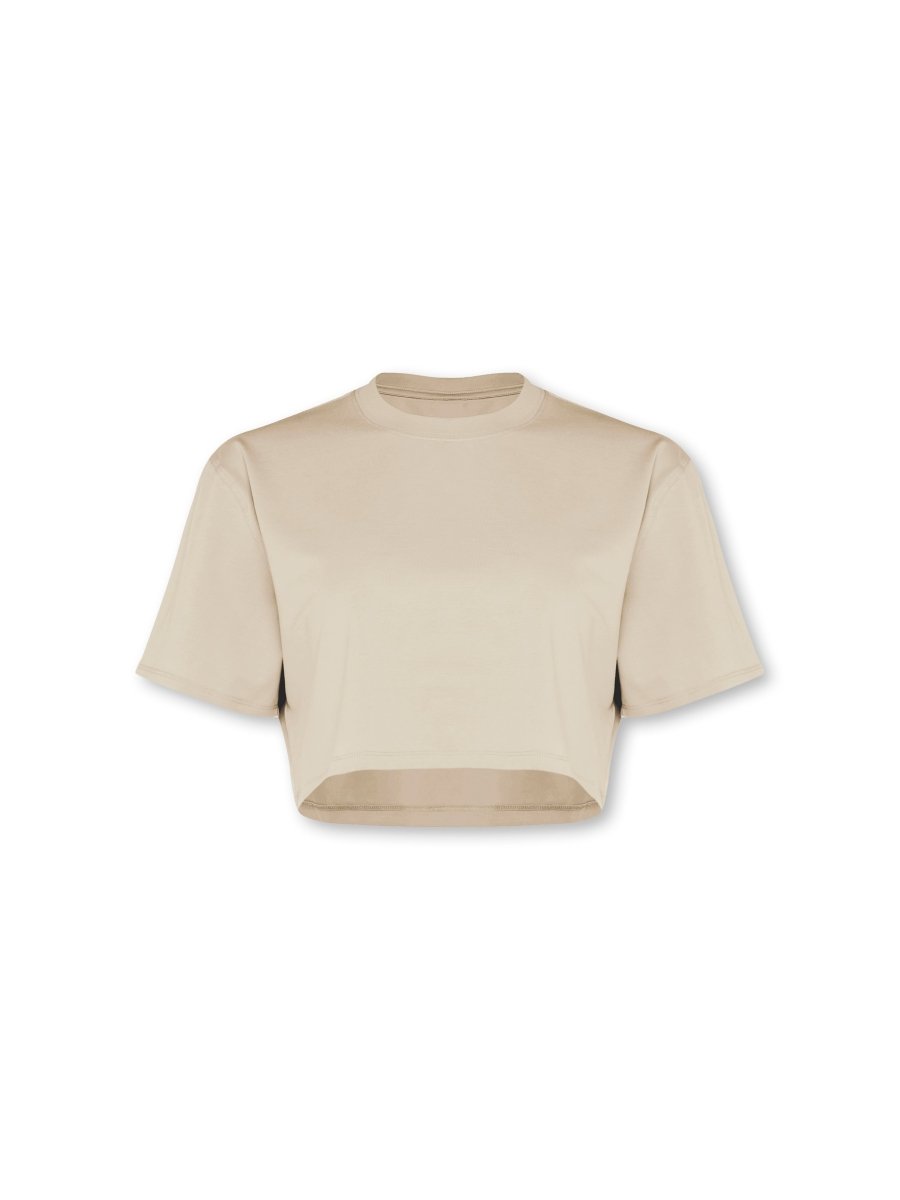 Self Love Cropped Tee Soft Khaki - Blanklines