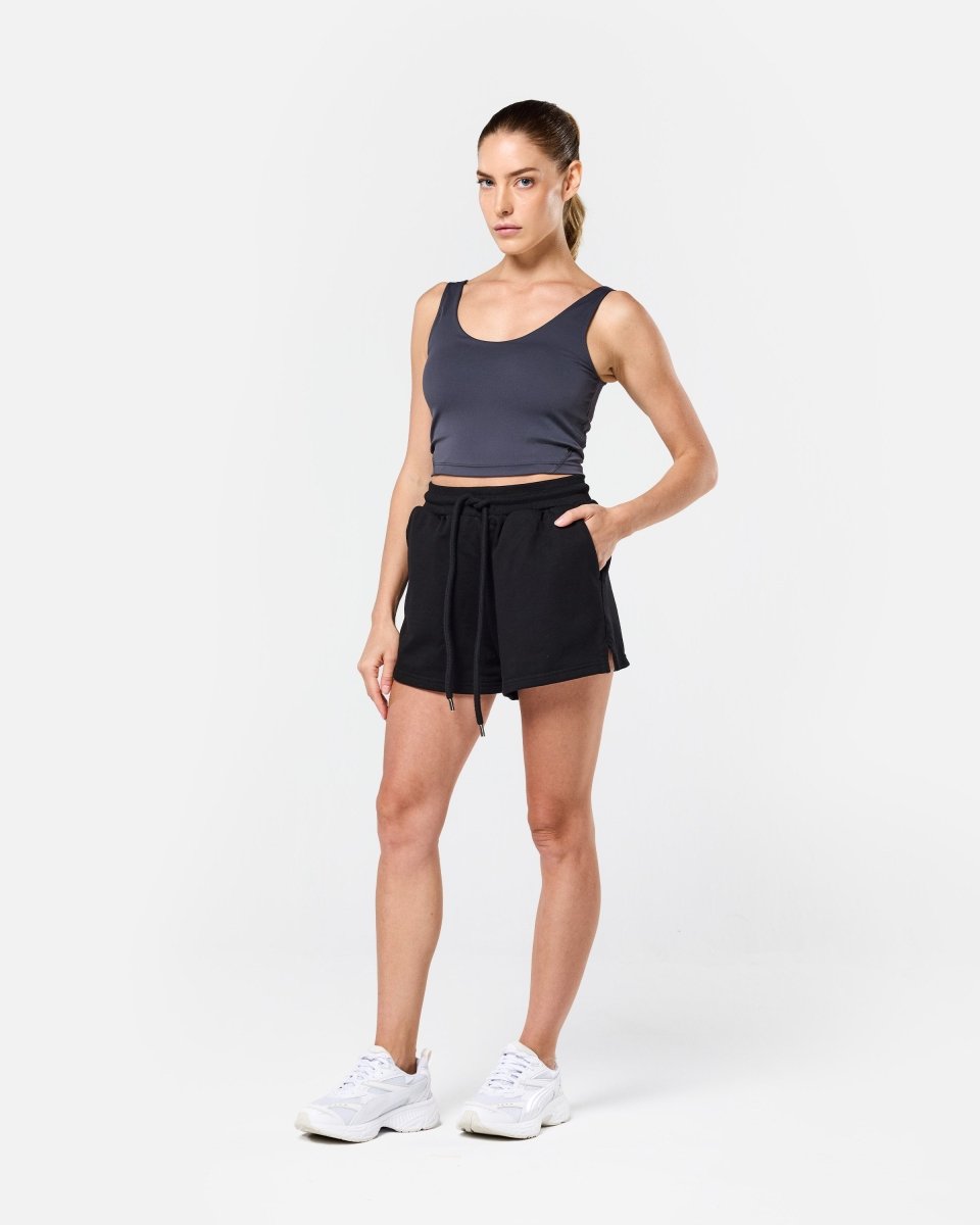 Womens Classic Sweat Shorts Black - Blanklines