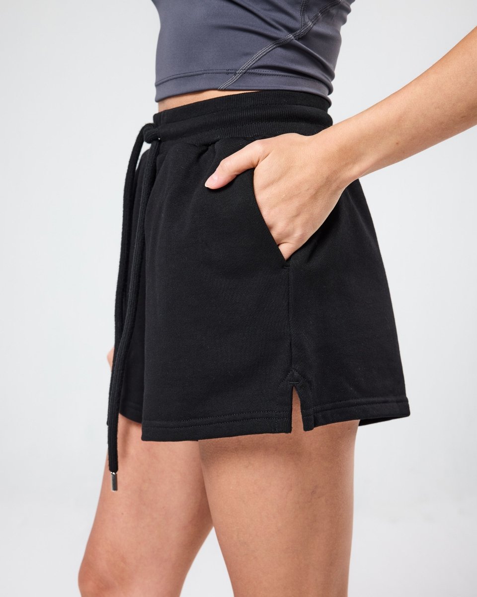 Womens Classic Sweat Shorts Black - Blanklines