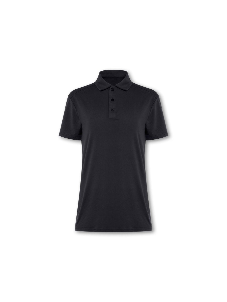 Womens Elemental Button Up Performance Polo Black - Blanklines