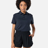 Womens Elemental Button Up Performance Polo Black - Blanklines