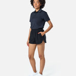 Womens Elemental Button Up Performance Polo Black - Blanklines