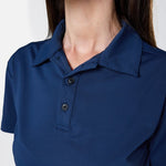 Womens Elemental Button Up Performance Polo Navy - Blanklines