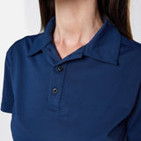 Womens Elemental Button Up Performance Polo Navy - Blanklines