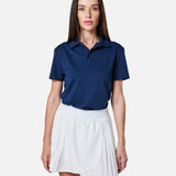 Womens Elemental Button Up Performance Polo Navy - Blanklines