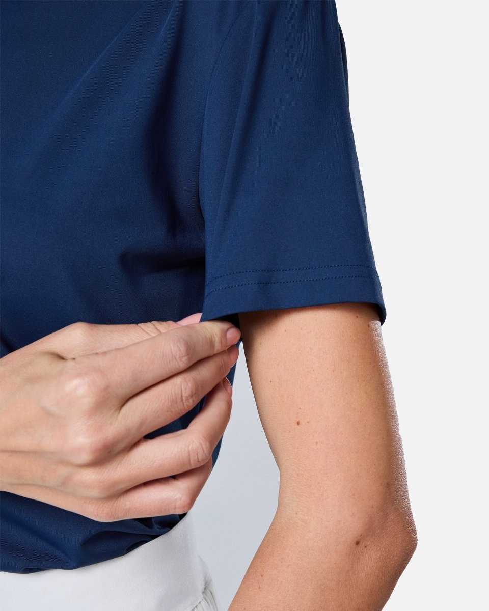 Womens Elemental Button Up Performance Polo Navy - Blanklines