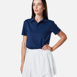 Womens Elemental Button Up Performance Polo Navy - Blanklines
