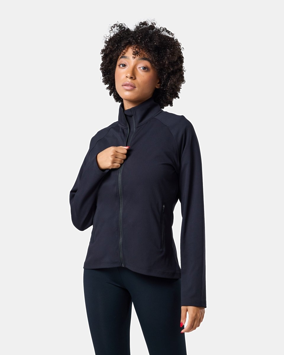 Womens Endurance Full Zip Jacket Black - Blanklines