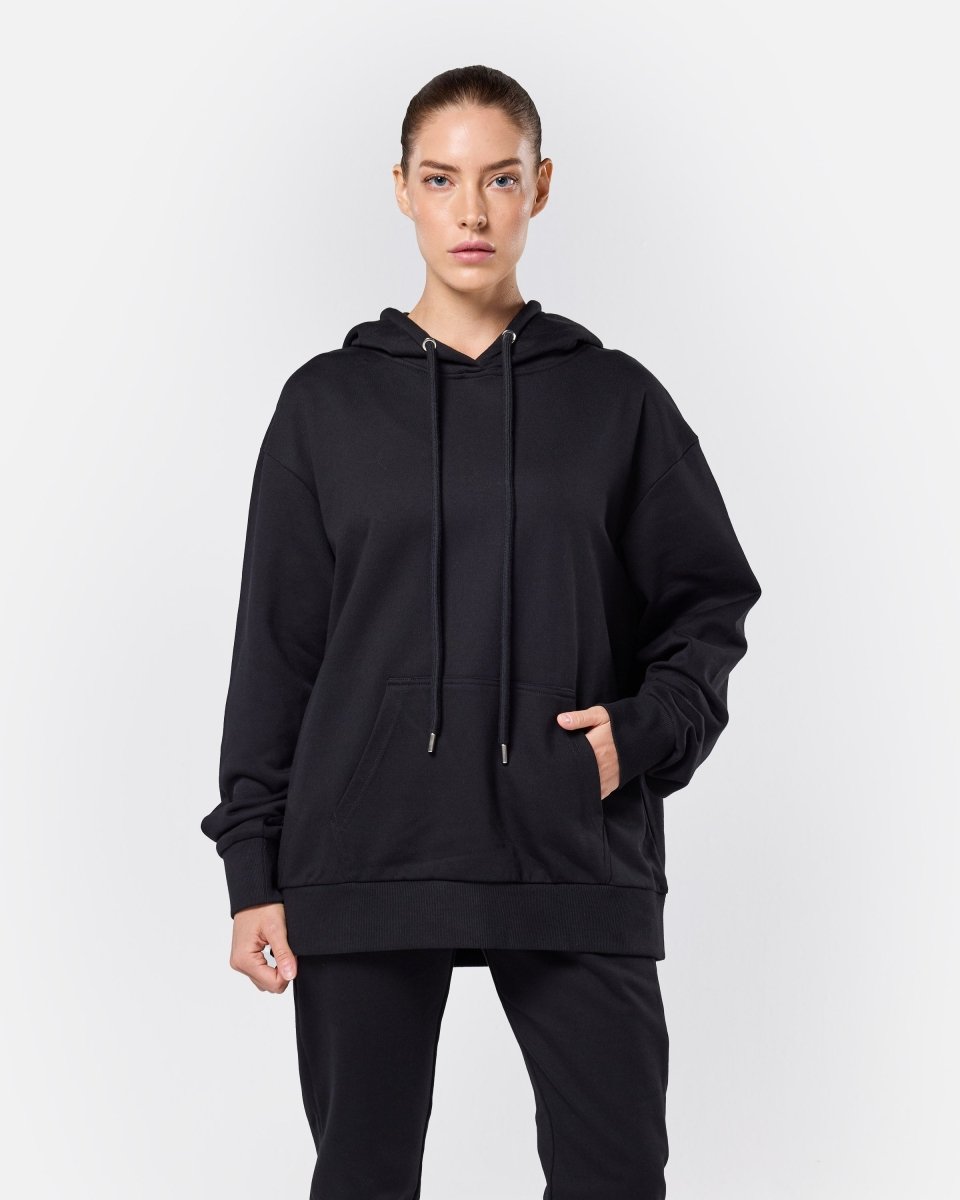 Womens Flux Oversize Hoodie Black - Blanklines