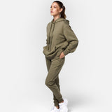 Womens Flux Oversize Hoodie Khaki - Blanklines