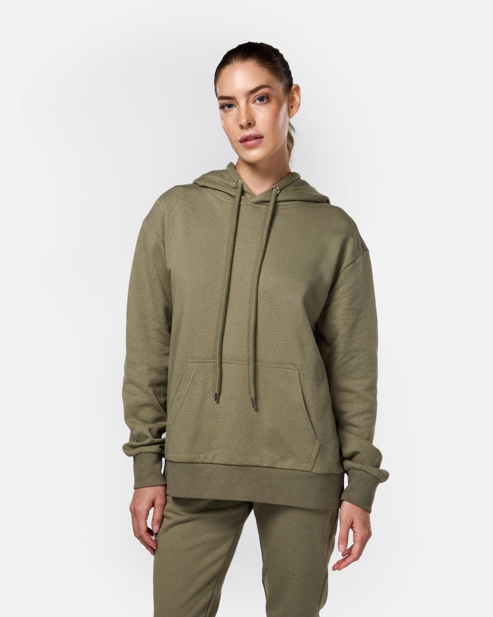 Womens Flux Oversize Hoodie Khaki - Blanklines