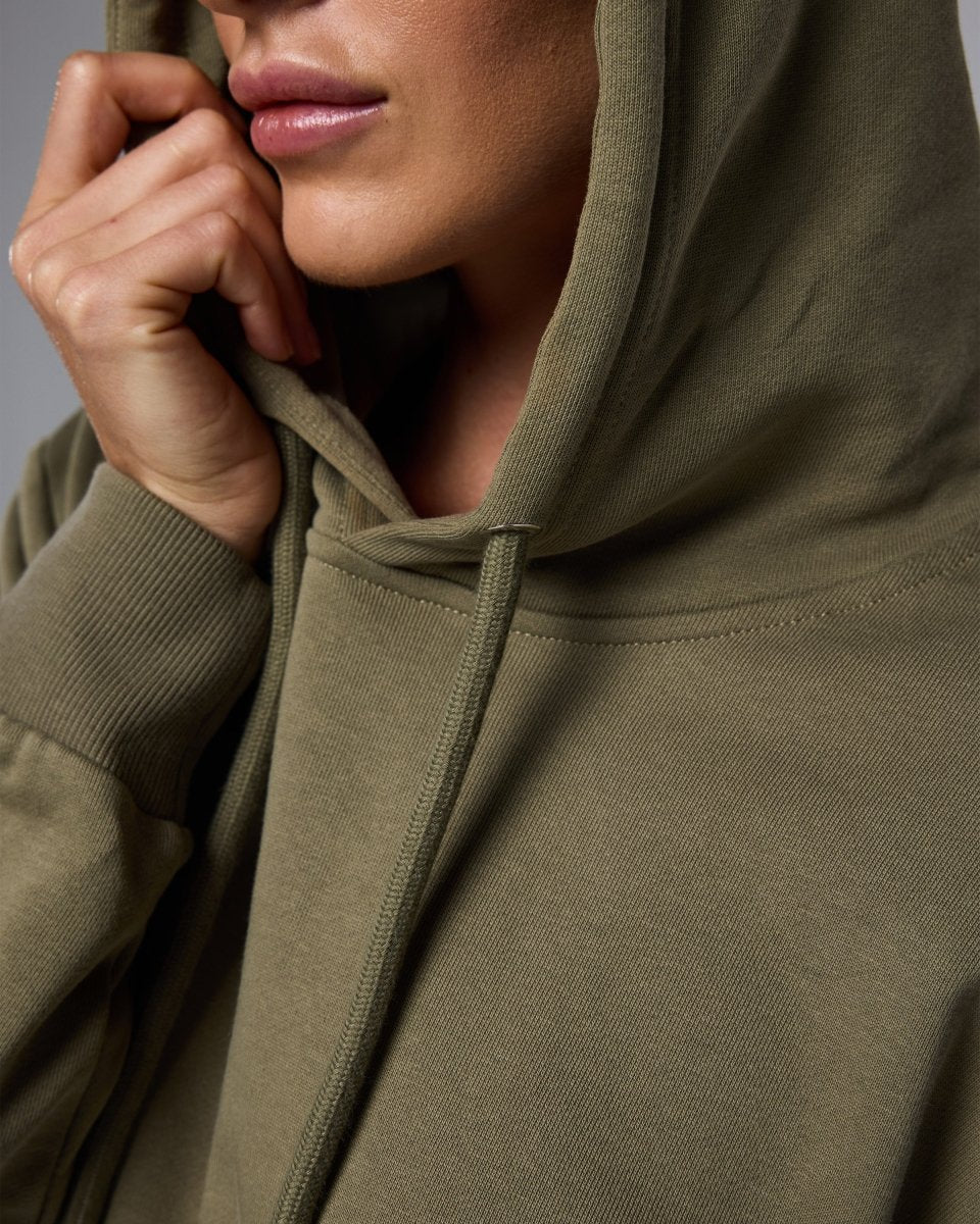 Womens Flux Oversize Hoodie Khaki - Blanklines
