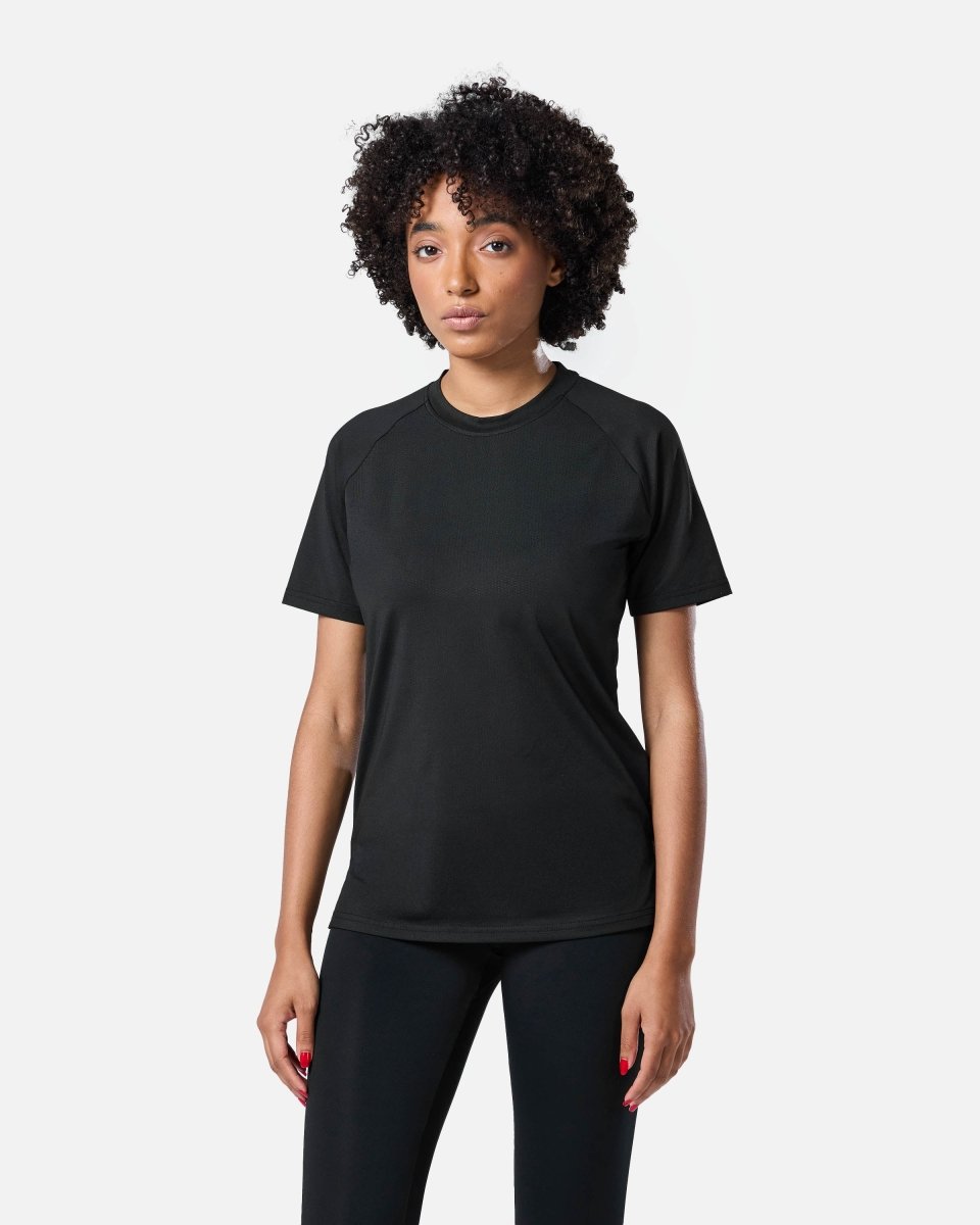 Womens Reset Raglan Performance Tee Black - Blanklines
