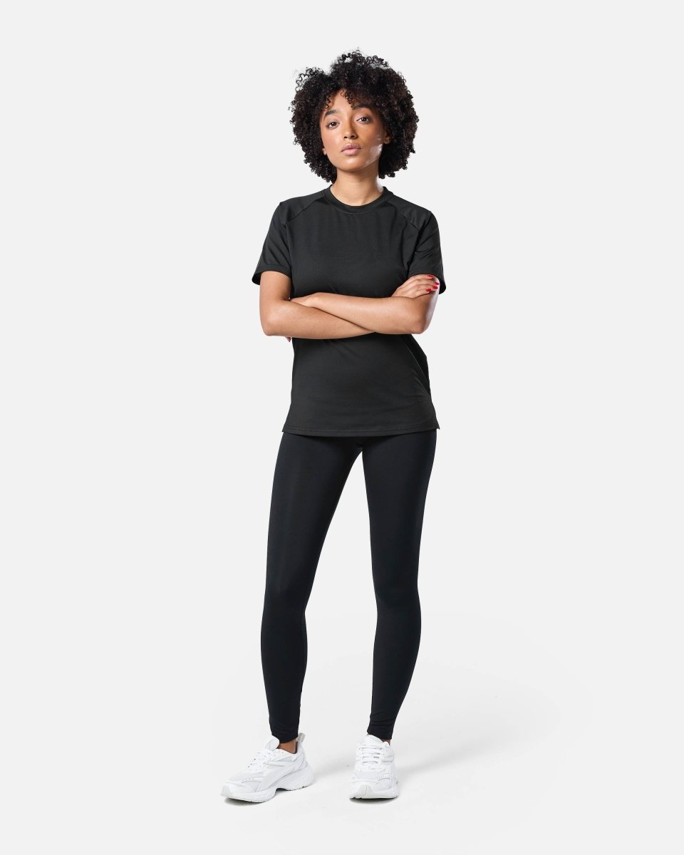 Womens Reset Raglan Performance Tee Black - Blanklines