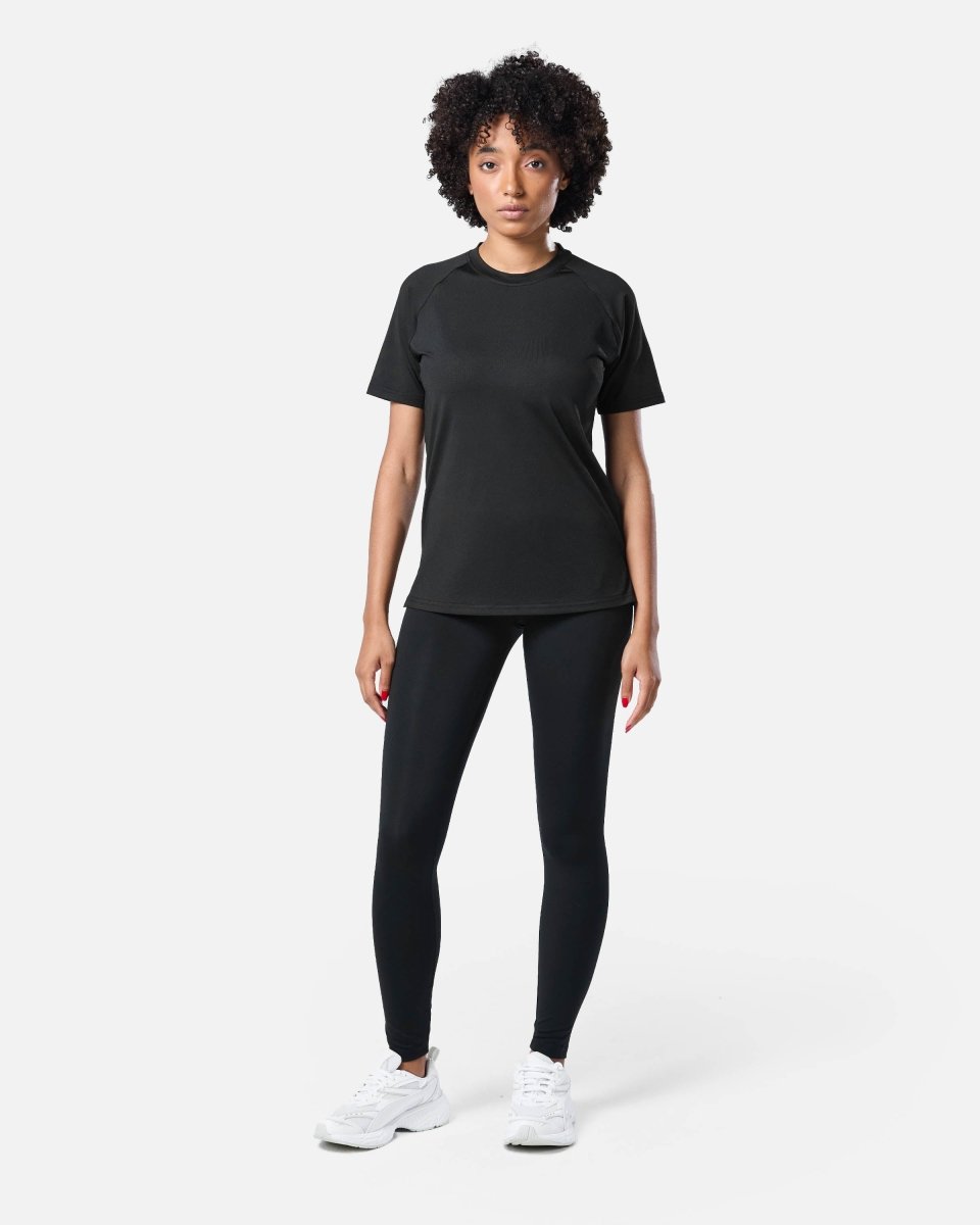 Womens Reset Raglan Performance Tee Black - Blanklines