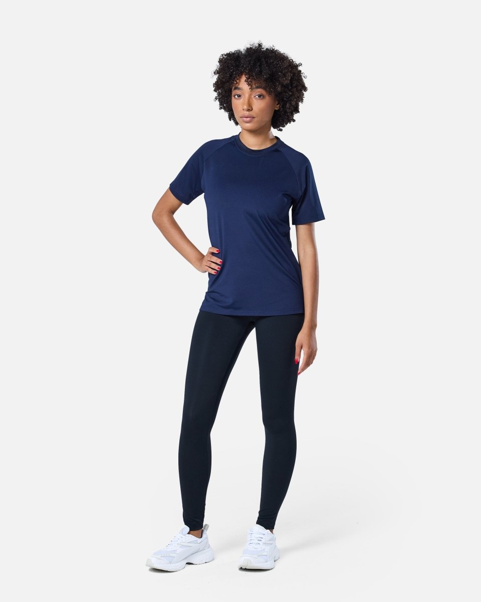 Womens Reset Raglan Performance Tee Navy - Blanklines