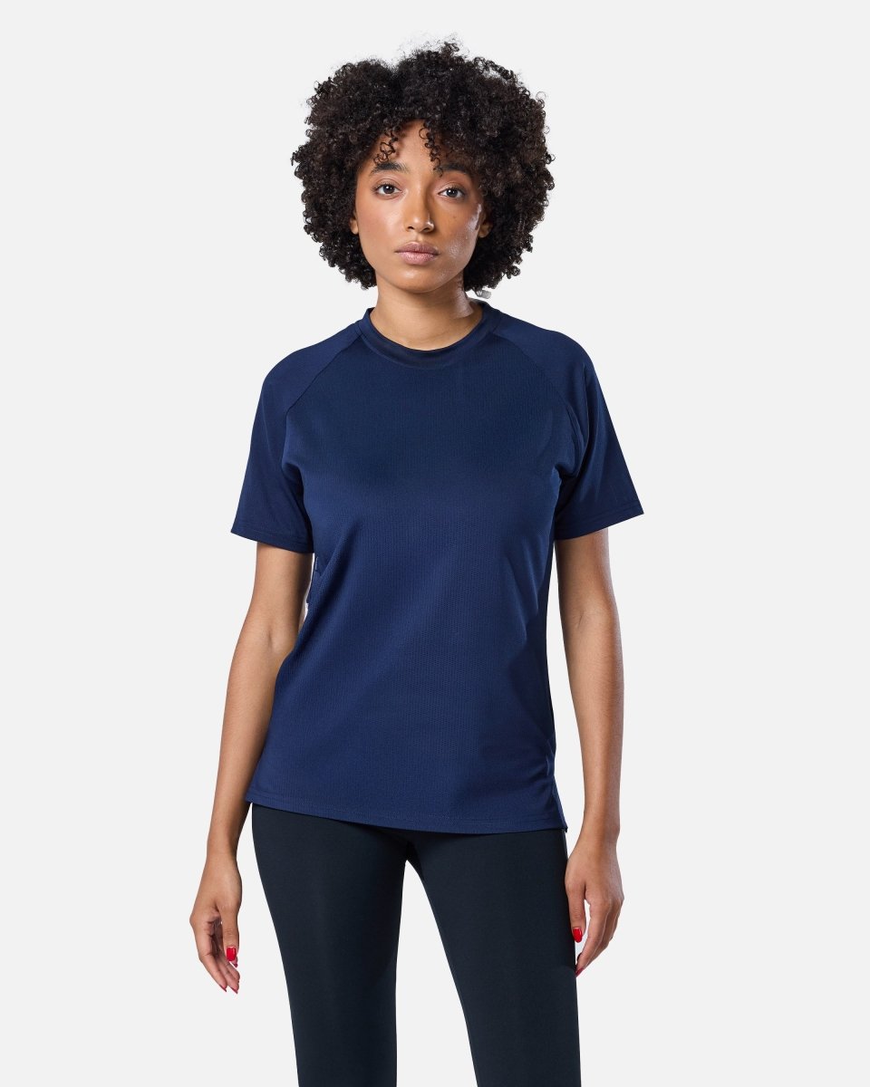 Womens Reset Raglan Performance Tee Navy - Blanklines