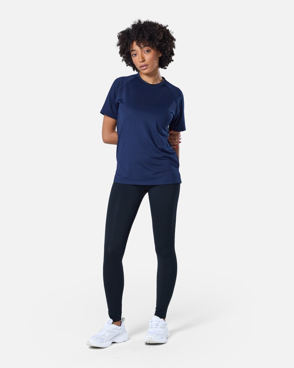 Womens Reset Raglan Performance Tee Navy - Blanklines