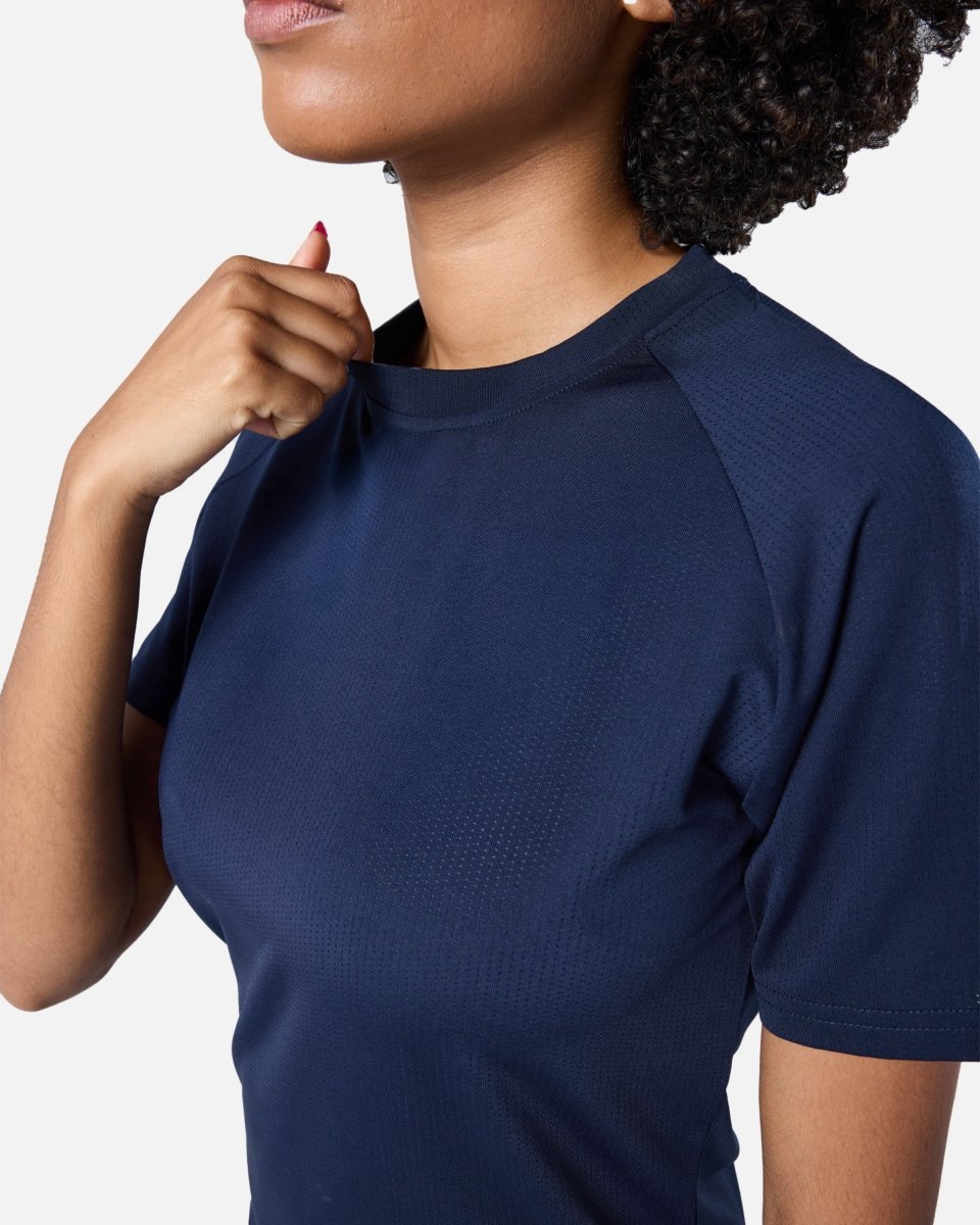 Womens Reset Raglan Performance Tee Navy - Blanklines