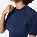 Womens Reset Raglan Performance Tee Navy - Blanklines