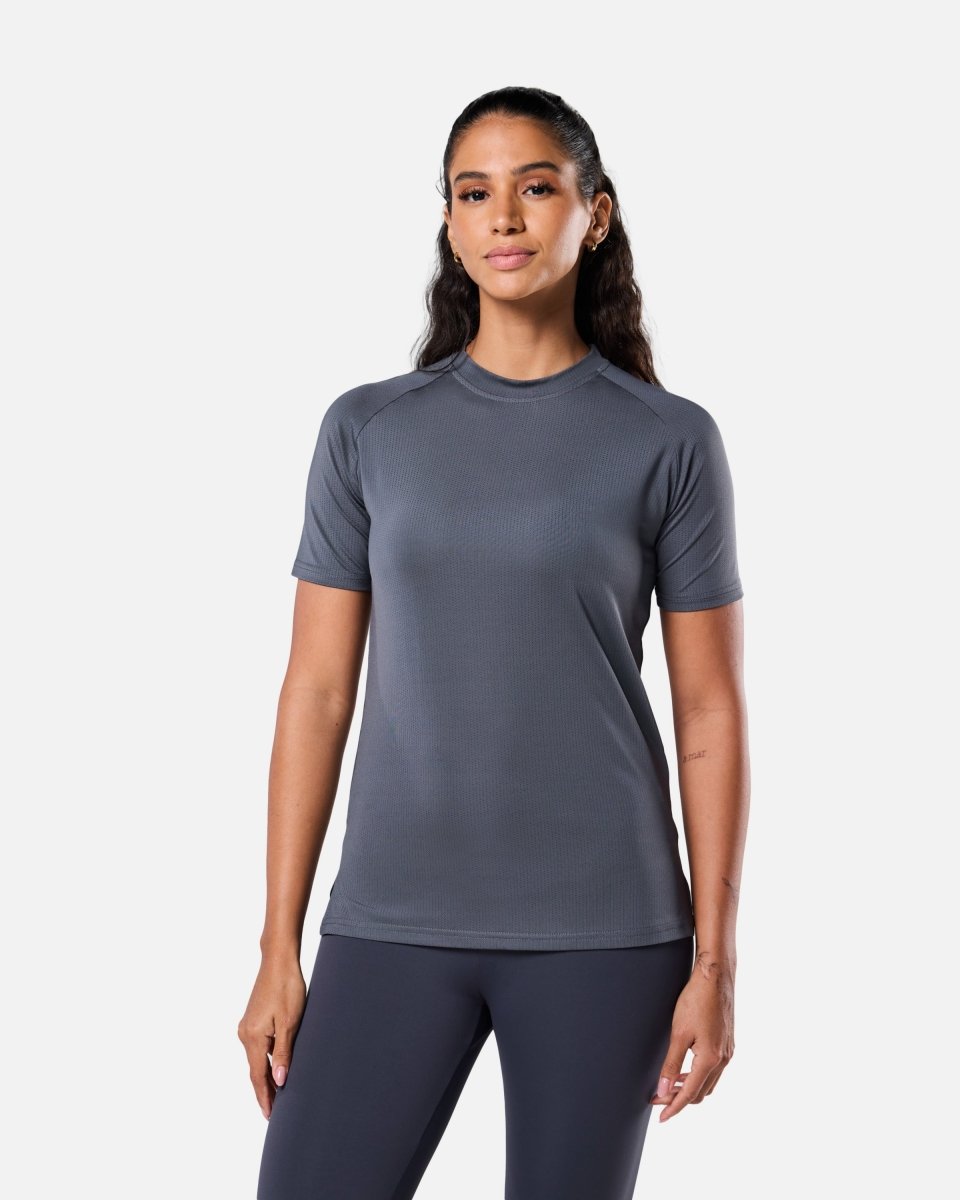 Womens Reset Raglan Performance Tee Storm Grey - Blanklines