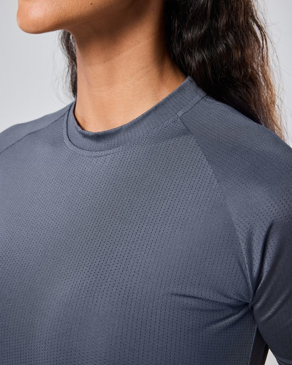 Womens Reset Raglan Performance Tee Storm Grey - Blanklines