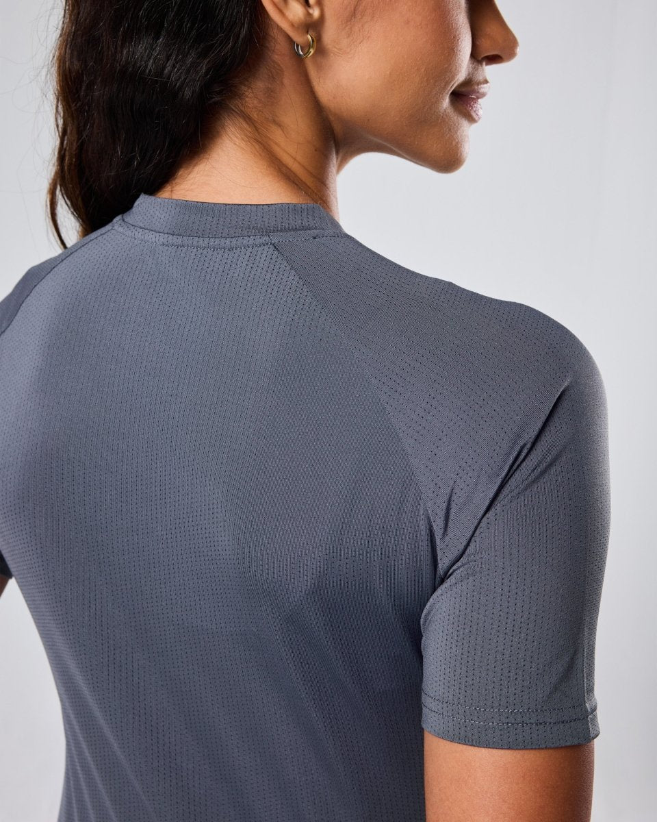 Womens Reset Raglan Performance Tee Storm Grey - Blanklines
