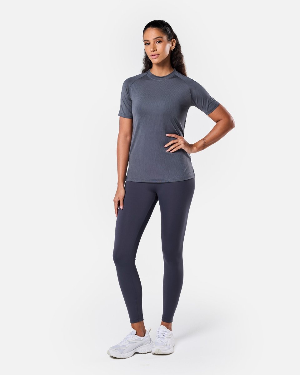 Womens Reset Raglan Performance Tee Storm Grey - Blanklines