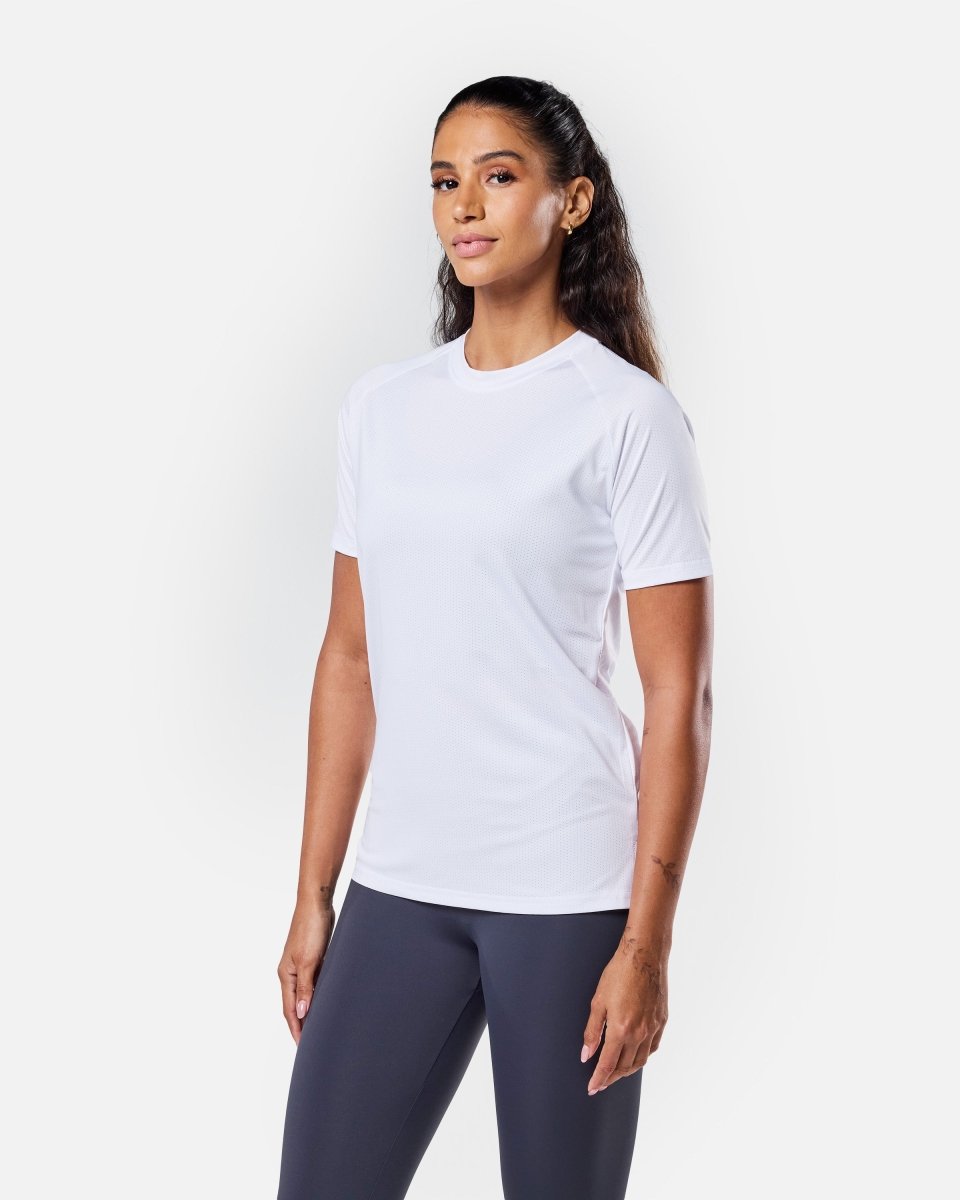 Womens Reset Raglan Performance Tee White - Blanklines
