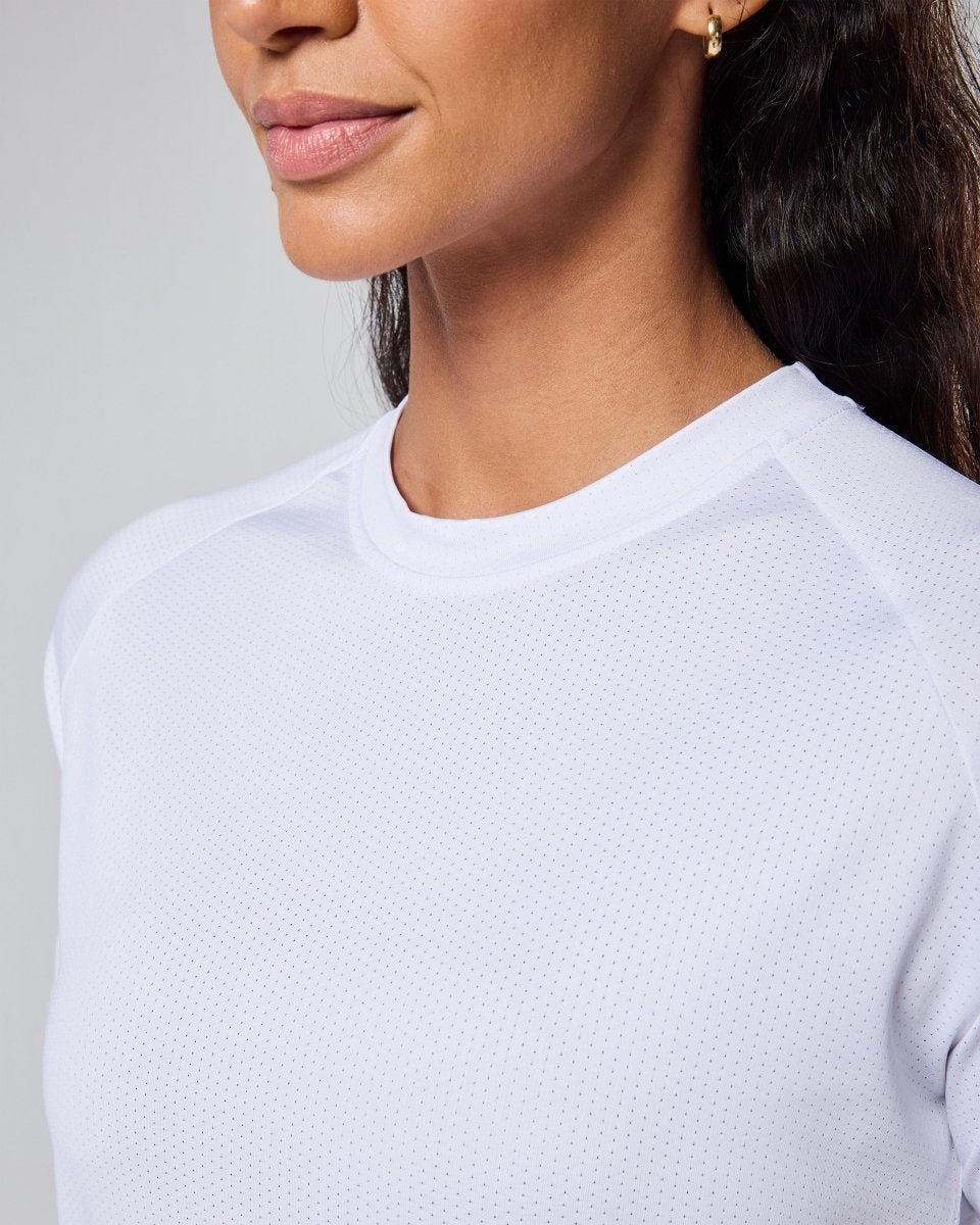 Womens Reset Raglan Performance Tee White - Blanklines